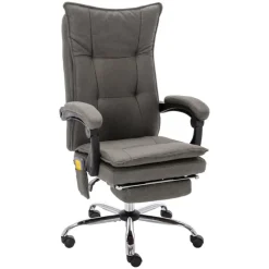 vidaXL Kantoormassagestoel stof grijs