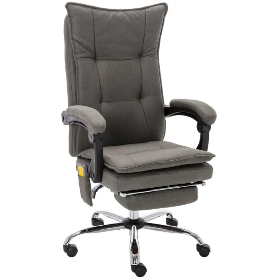 vidaXL Kantoormassagestoel stof grijs
