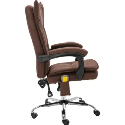 vidaXL Kantoormassagestoel stof bruin