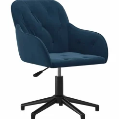 vidaXL Kantoorstoel draaibaar fluweel blauw
