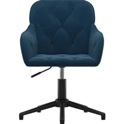 vidaXL Kantoorstoel draaibaar fluweel blauw