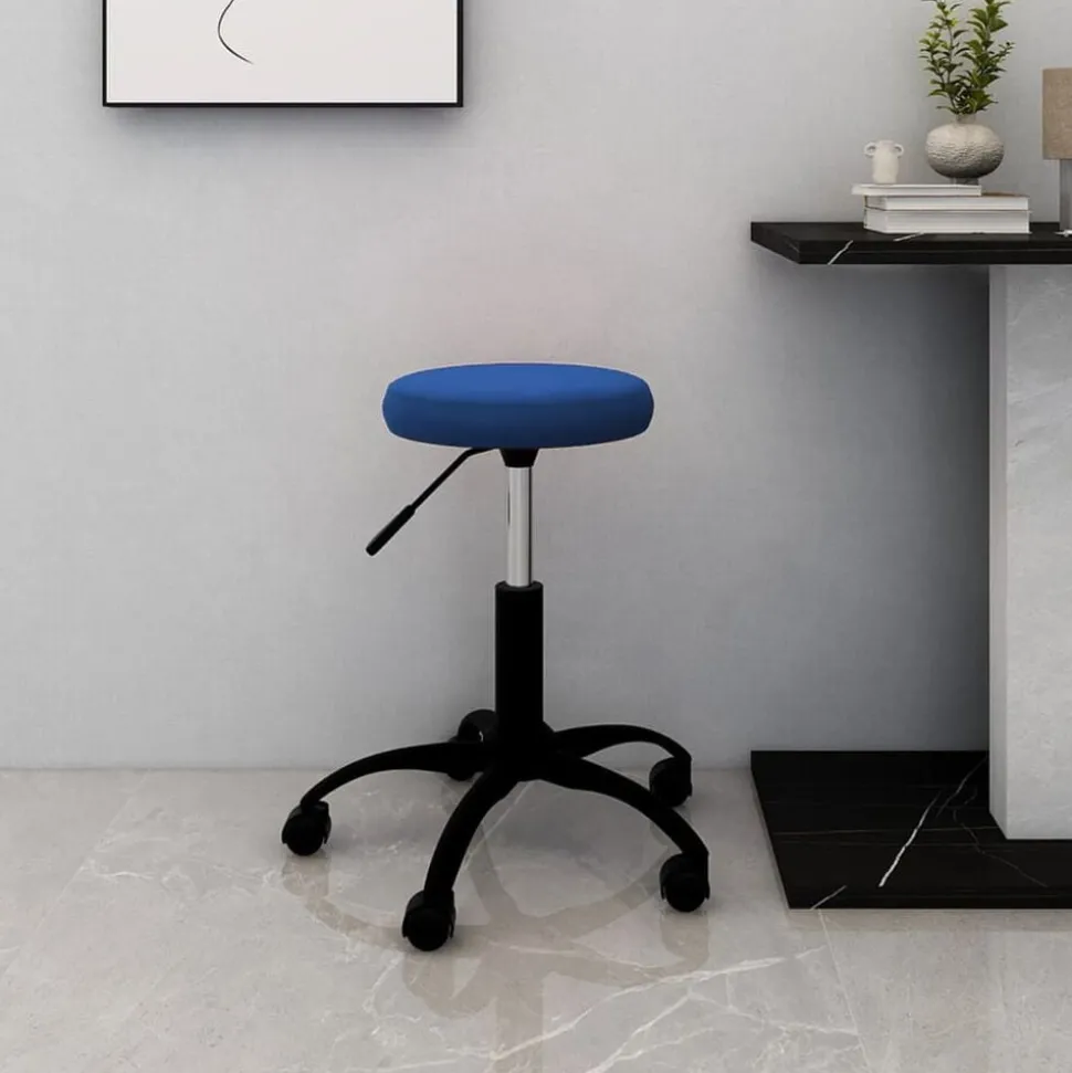 vidaXL Kantoorstoel draaibaar fluweel blauw