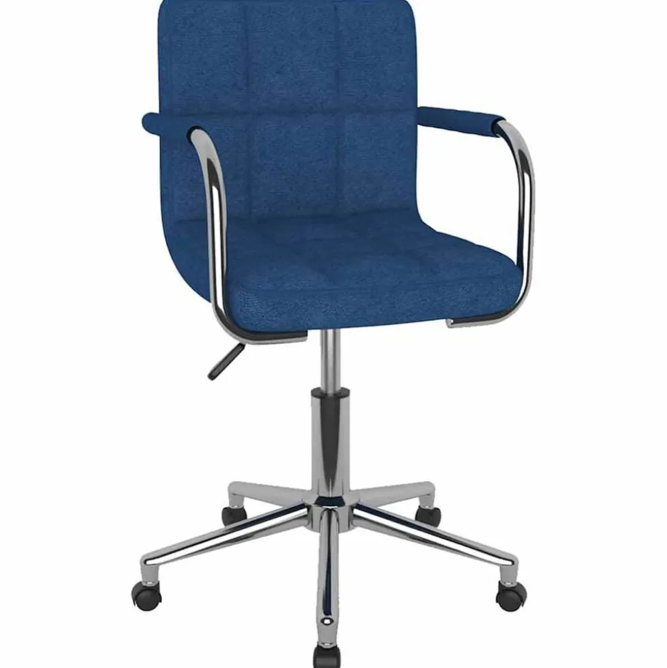 vidaXL Kantoorstoel draaibaar stof blauw