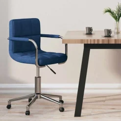 vidaXL Kantoorstoel draaibaar stof blauw