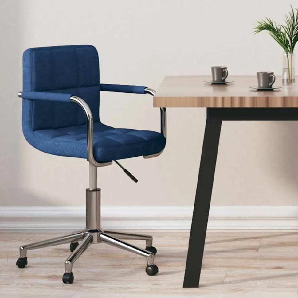 vidaXL Kantoorstoel draaibaar stof blauw