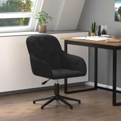 vidaXL Kantoorstoel draaibaar fluweel zwart