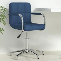 vidaXL Kantoorstoel draaibaar stof blauw