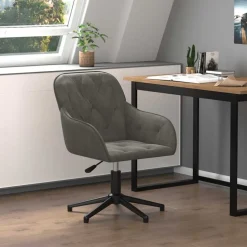 vidaXL Kantoorstoel draaibaar fluweel donkergrijs