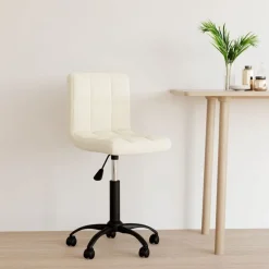 vidaXL Kantoorstoel draaibaar fluweel crèmekleurig