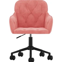 vidaXL Kantoorstoel draaibaar fluweel roze