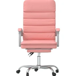 vidaXL Kantoorstoel massage verstelbaar kunstleer roze