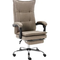 vidaXL Kantoorstoel stof taupe