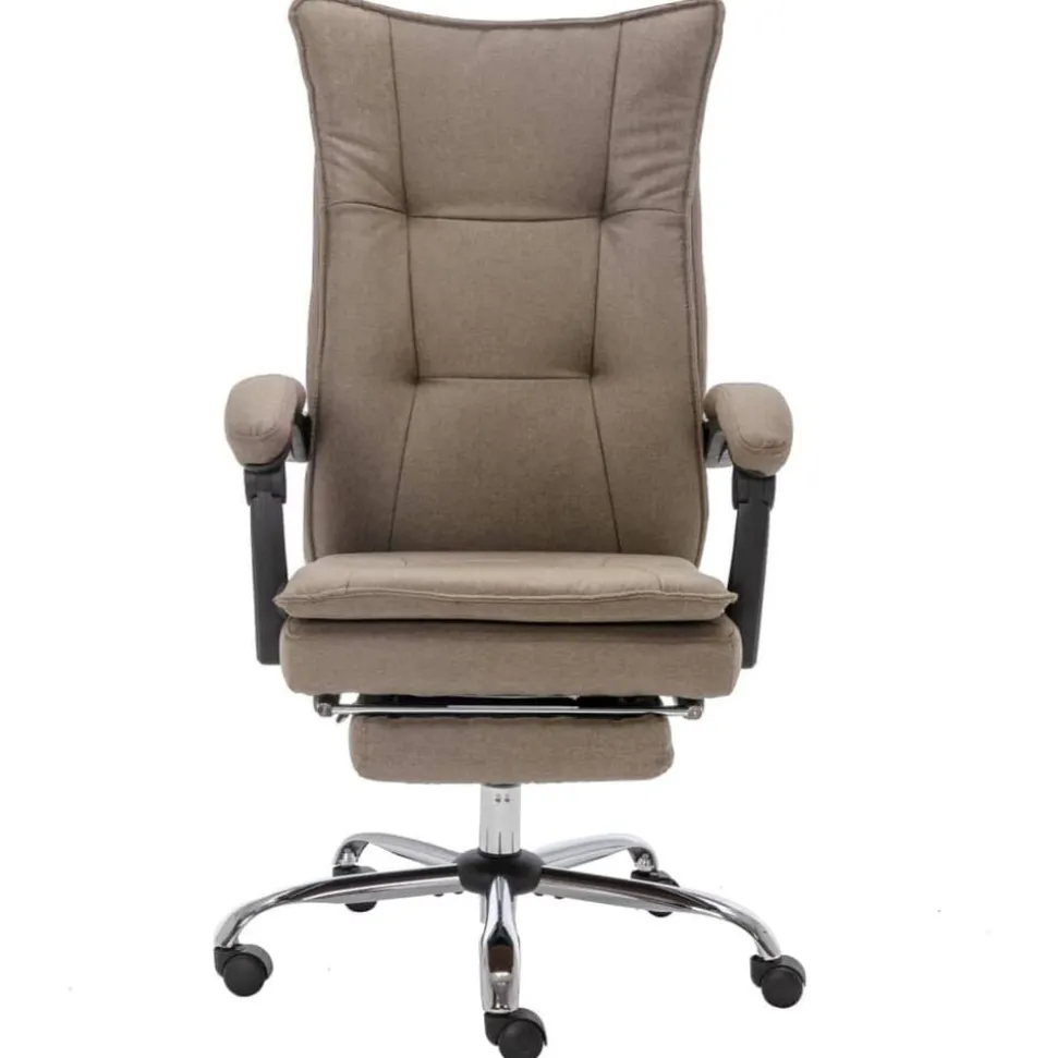 vidaXL Kantoorstoel stof taupe