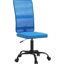 vidaXL Kantoorstoel verstelbare hoogte mesh stof blauw