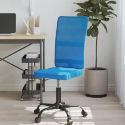 vidaXL Kantoorstoel verstelbare hoogte mesh stof blauw