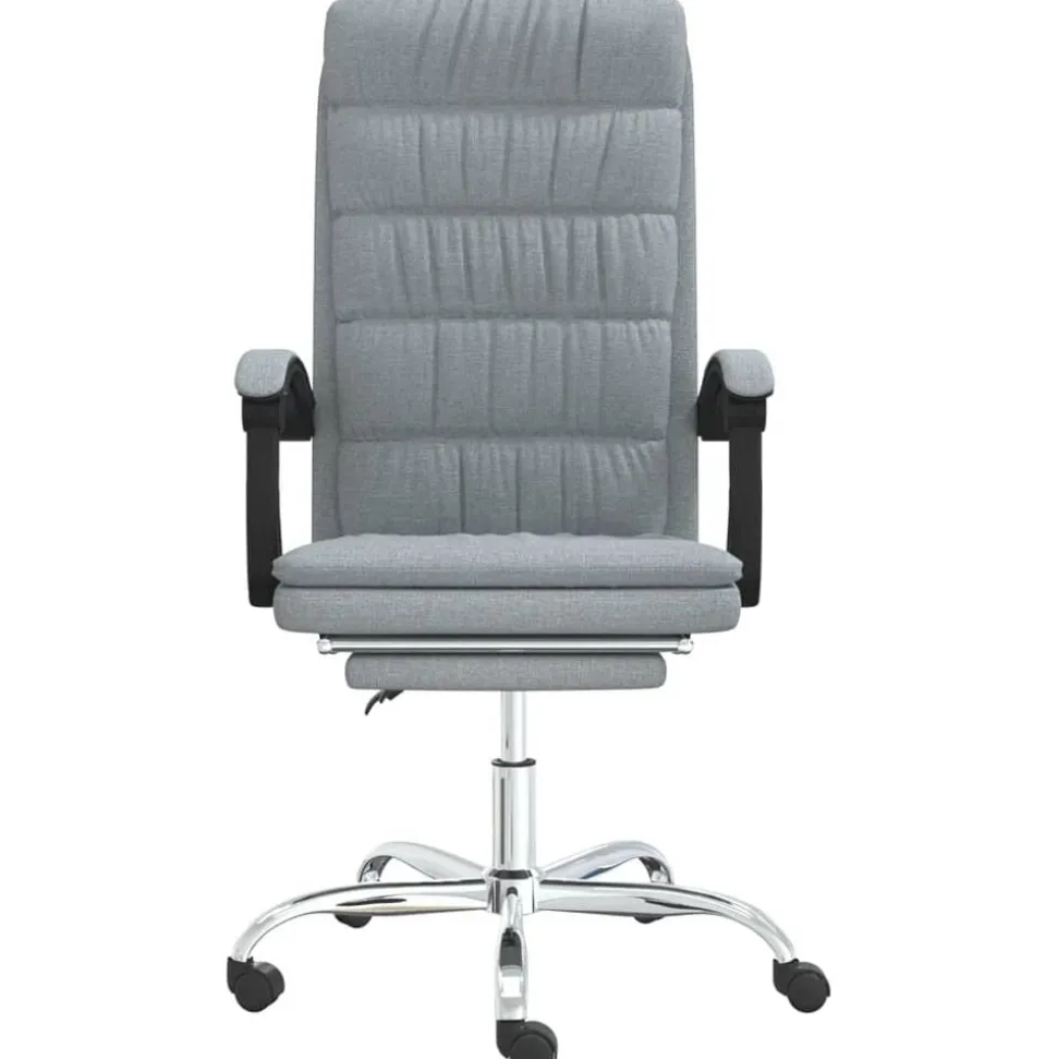 vidaXL Kantoorstoel verstelbaar stof lichtgrijs