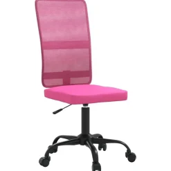 vidaXL Kantoorstoel verstelbare hoogte mesh stof roze