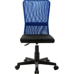 vidaXL Kantoorstoel 44x52x100 cm mesh stof zwart en blauw