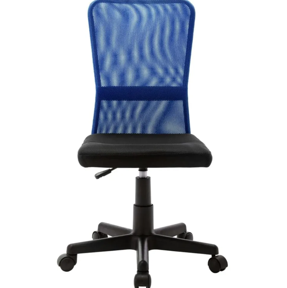 vidaXL Kantoorstoel 44x52x100 cm mesh stof zwart en blauw