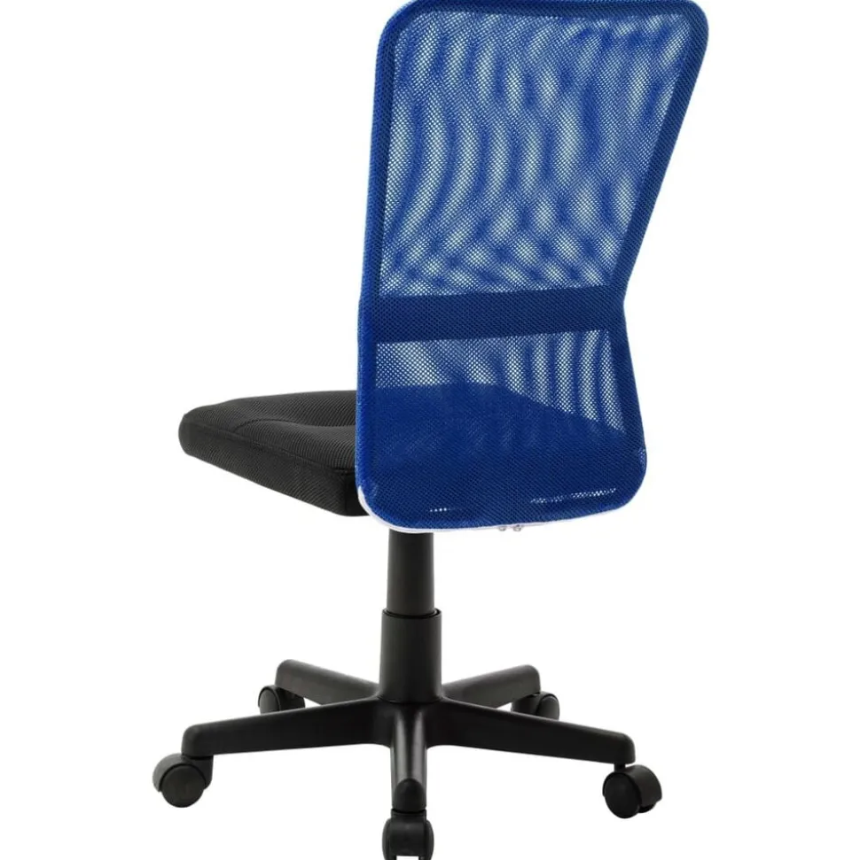 vidaXL Kantoorstoel 44x52x100 cm mesh stof zwart en blauw