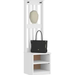 vidaXL Kapstok SANDNES wit 45x40x159,5 cm massief grenenhout