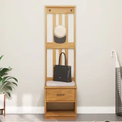 vidaXL Kapstok SANDNES 45x40x159,5 cm massief grenenhout