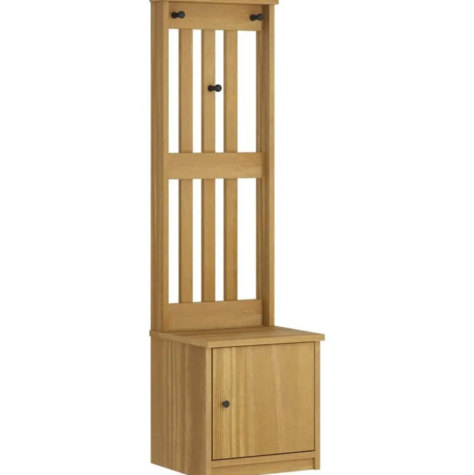 vidaXL Kapstok SANDNES 45x40x159,5 cm massief grenenhout