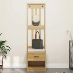 vidaXL Kapstok SANDNES 45x40x159,5 cm massief grenenhout