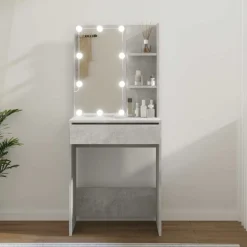 vidaXL Kaptafel met LED-verlichting 60x40x140 cm betongrijs