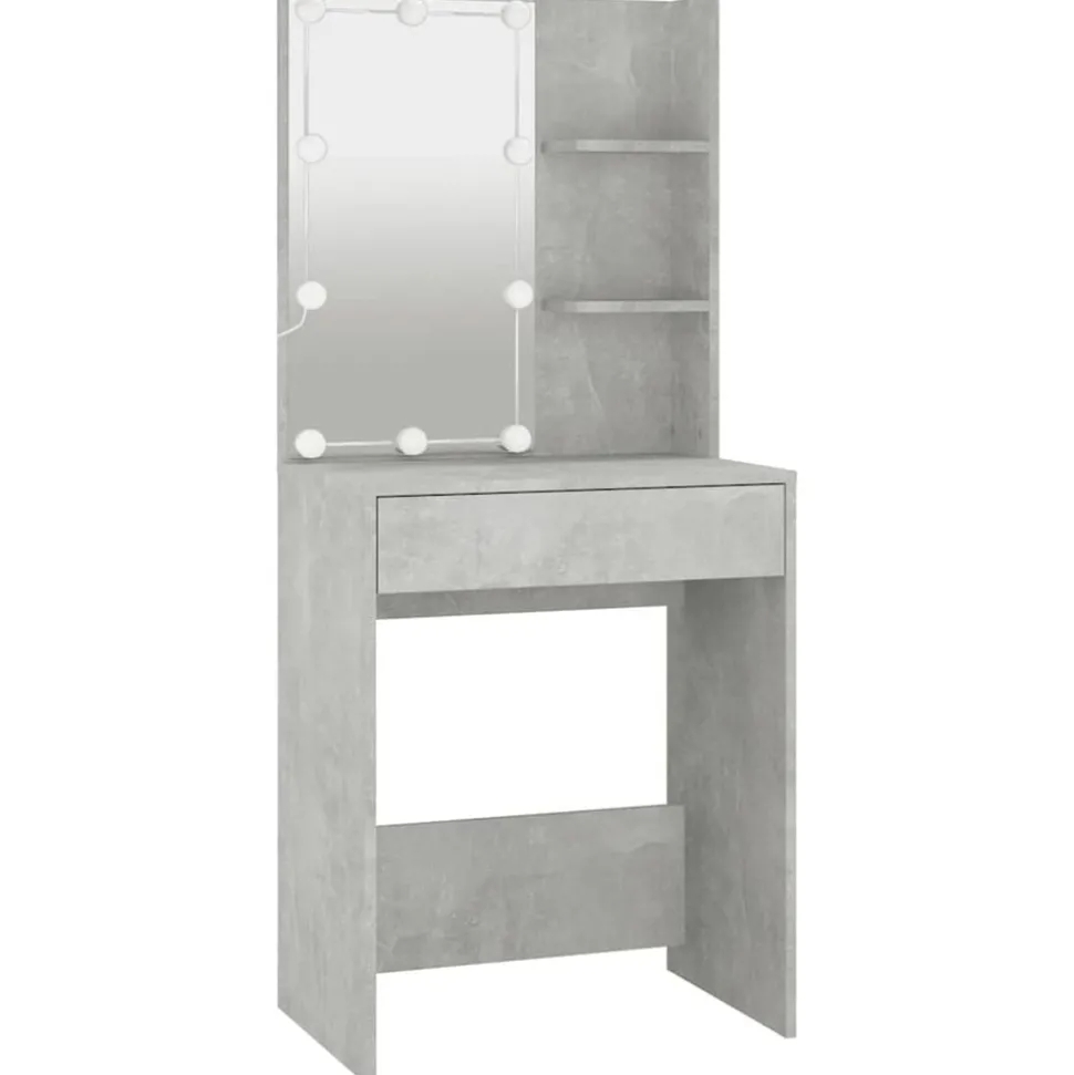 vidaXL Kaptafel met LED-verlichting 60x40x140 cm betongrijs