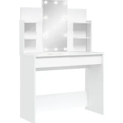 vidaXL Kaptafel met LED-verlichting 96x40x142 cm wit