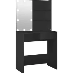 vidaXL Kaptafel met LED-verlichting 74,5x40x141 cm zwart
