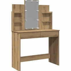 vidaXL Kaptafel met LED-verlichting 96x40x142 cm artisanaal eikenkleur