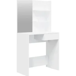 vidaXL Kaptafel met spiegel 74,5x40x141 cm wit