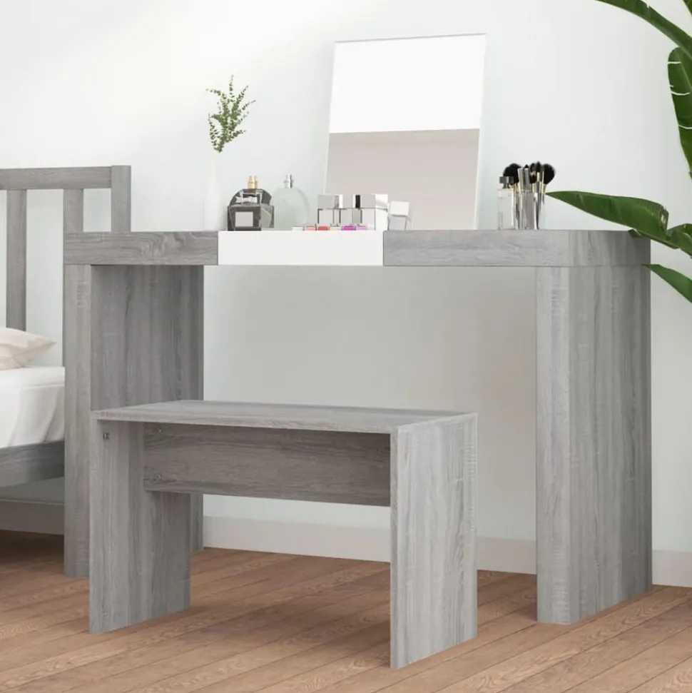 vidaXL Kaptafelkruk 70x35x45 cm bewerkt hout grijs sonoma eikenkleurig