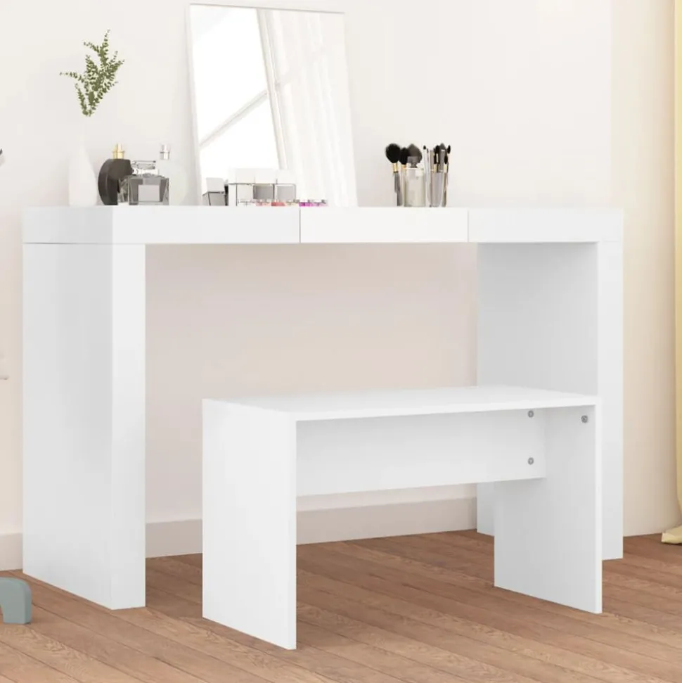 vidaXL Kaptafelkruk 70x35x45 cm bewerkt hout wit