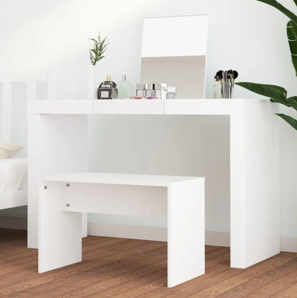 vidaXL Kaptafelkruk 70x35x45 cm bewerkt hout wit
