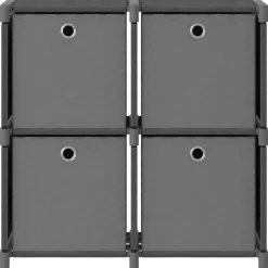 vidaXL Kast met 4 vakken met boxen 69x30x72,5 cm stof grijs