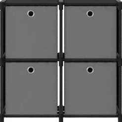 vidaXL Kast met 4 vakken met boxen 69x30x72,5 cm stof zwart