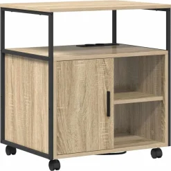 vidaXL Kast met Oplaadstation met wiel Sonoma Eiken 61 x 46 x 67 cm