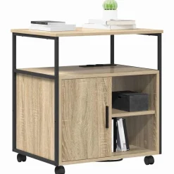vidaXL Kast met Oplaadstation met wiel Sonoma Eiken 61 x 46 x 67 cm