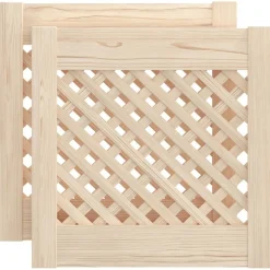 vidaXL Kastdeuren met latwerk 2 st 39,5x39,5 cm massief grenenhout