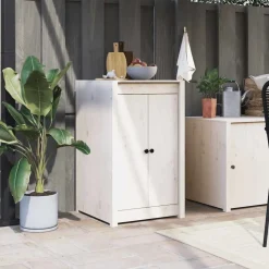 vidaXL Kastdeurtjes voor buitenkeuken MEPPEL 50x9x82 cm grenenhout wit