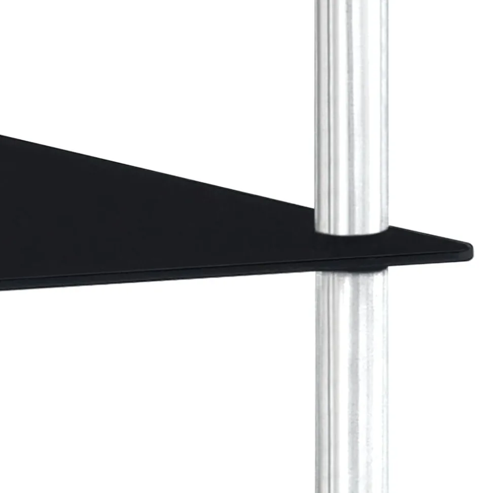 vidaXL Kastje 2-laags 40x40x47 cm gehard glas zwart
