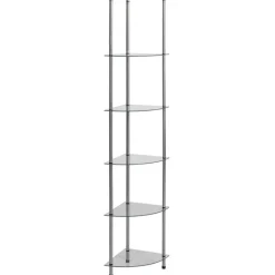 vidaXL Kastje 6-laags 30x30x160 cm gehard glas transparant