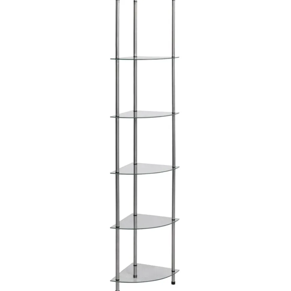 vidaXL Kastje 6-laags 30x30x160 cm gehard glas transparant