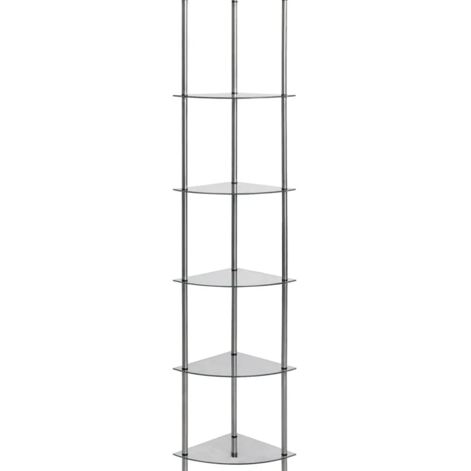 vidaXL Kastje 6-laags 30x30x160 cm gehard glas transparant