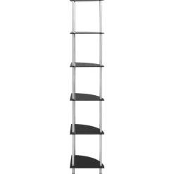 vidaXL Kastje 6-laags 30x30x160 cm gehard glas zwart