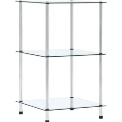 vidaXL Kastje 3-laags 40x40x67 cm gehard glas transparant