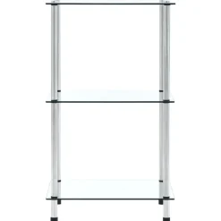 vidaXL Kastje 3-laags 40x40x67 cm gehard glas transparant